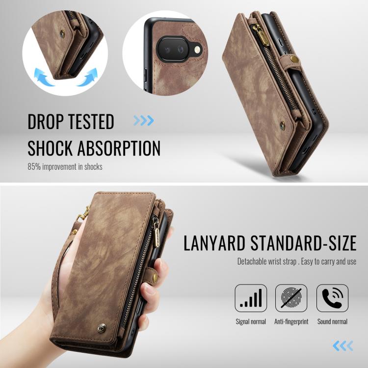 For Google Pixel 9a CaseMe 008 Detachable Multifunctional Leather Phone Case