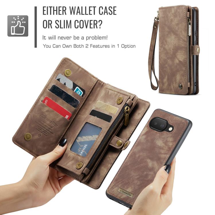 For Google Pixel 9a CaseMe 008 Detachable Multifunctional Leather Phone Case