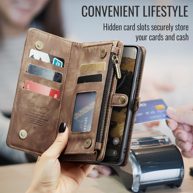 For Google Pixel 9a CaseMe 008 Detachable Multifunctional Leather Phone Case