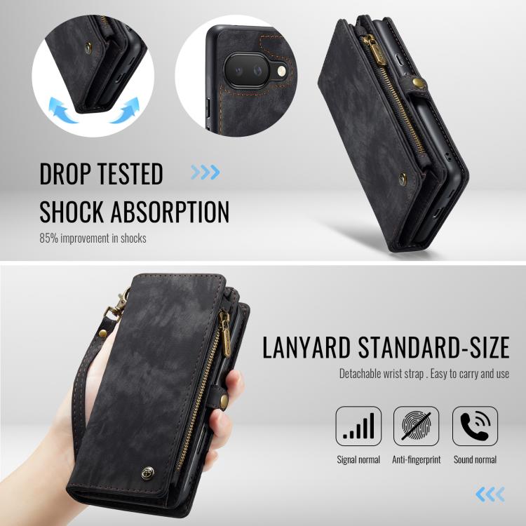 For Google Pixel 9a CaseMe 008 Detachable Multifunctional Leather Phone Case
