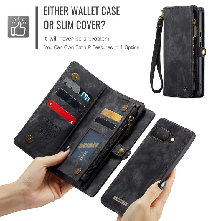 For Google Pixel 9a CaseMe 008 Detachable Multifunctional Leather Phone Case