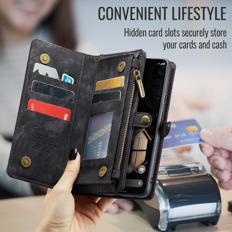 For Google Pixel 9a CaseMe 008 Detachable Multifunctional Leather Phone Case