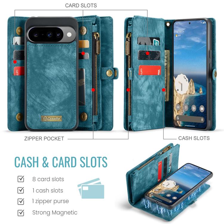 For Google Pixel 10 / 10 Pro CaseMe 008 Detachable Multifunctional Leather Phone Case