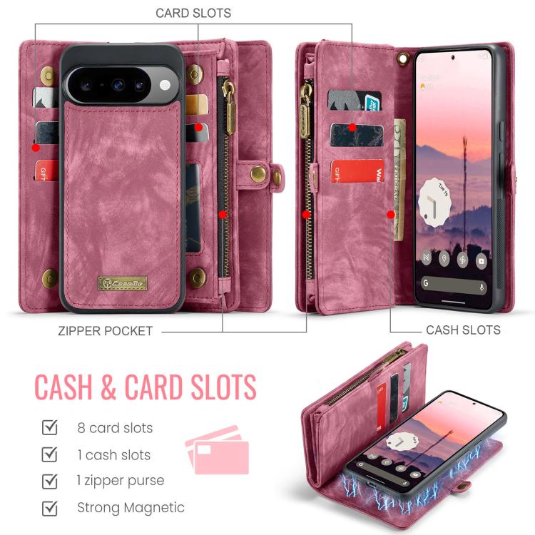 For Google Pixel 10 / 10 Pro CaseMe 008 Detachable Multifunctional Leather Phone Case
