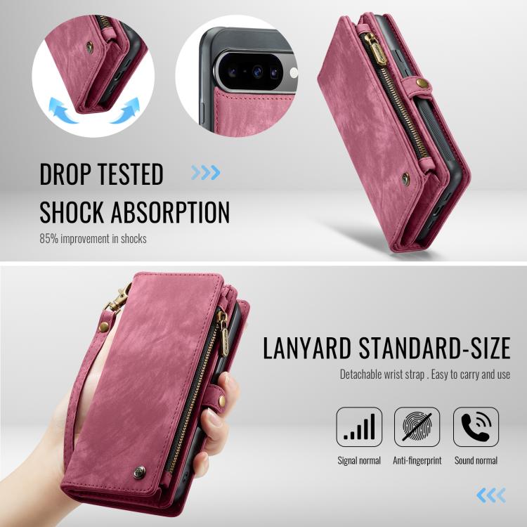 For Google Pixel 10 / 10 Pro CaseMe 008 Detachable Multifunctional Leather Phone Case