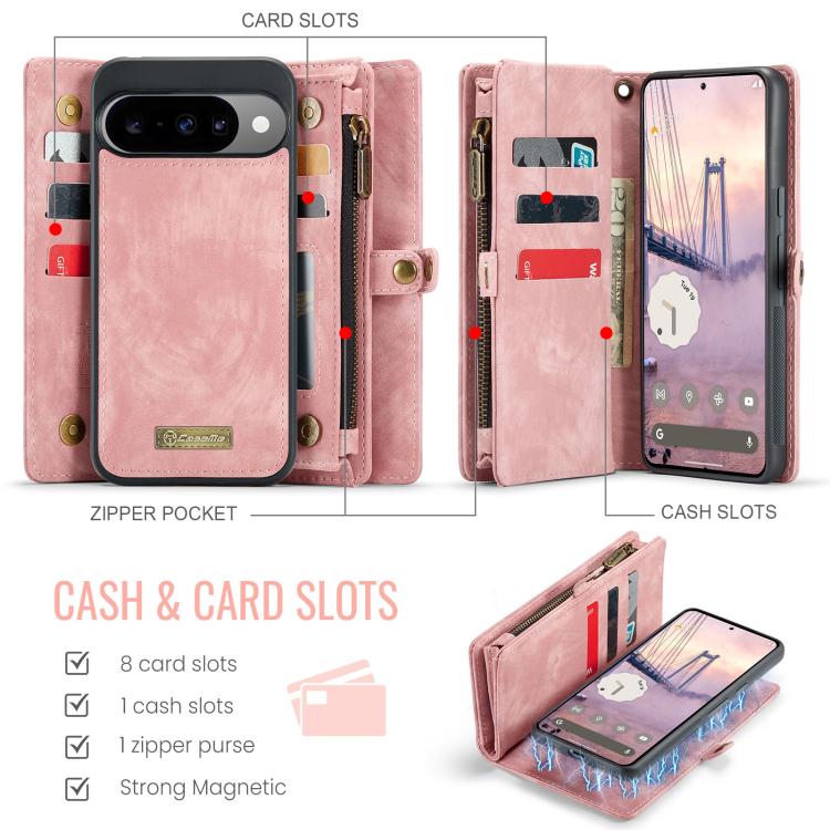 For Google Pixel 10 / 10 Pro CaseMe 008 Detachable Multifunctional Leather Phone Case