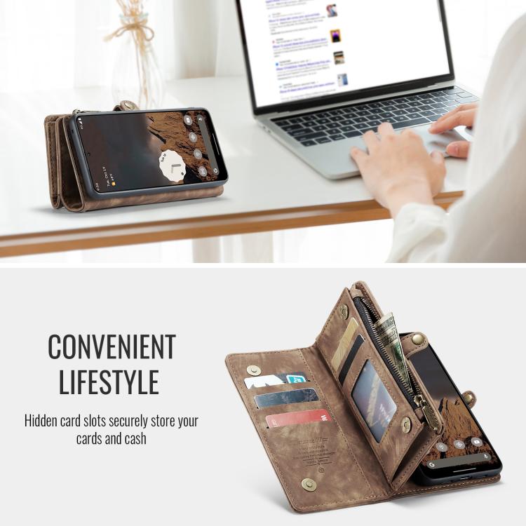 For Google Pixel 10 / 10 Pro CaseMe 008 Detachable Multifunctional Leather Phone Case