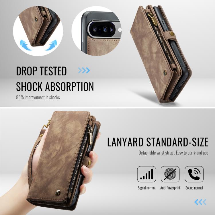 For Google Pixel 10 / 10 Pro CaseMe 008 Detachable Multifunctional Leather Phone Case