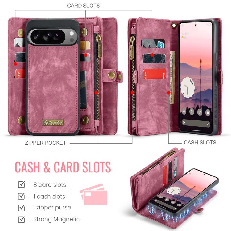For Google Pixel 10 Pro XL CaseMe 008 Detachable Multifunctional Leather Phone Case
