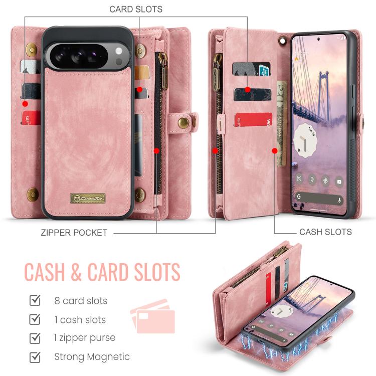 For Google Pixel 10 Pro XL CaseMe 008 Detachable Multifunctional Leather Phone Case