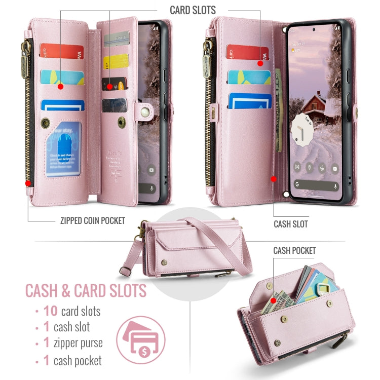 For Google Pixel 9 Pro XL / 10 Pro XL CaseMe C36 Card Slots Zipper Wallet RFID Anti-theft Leather Phone Case