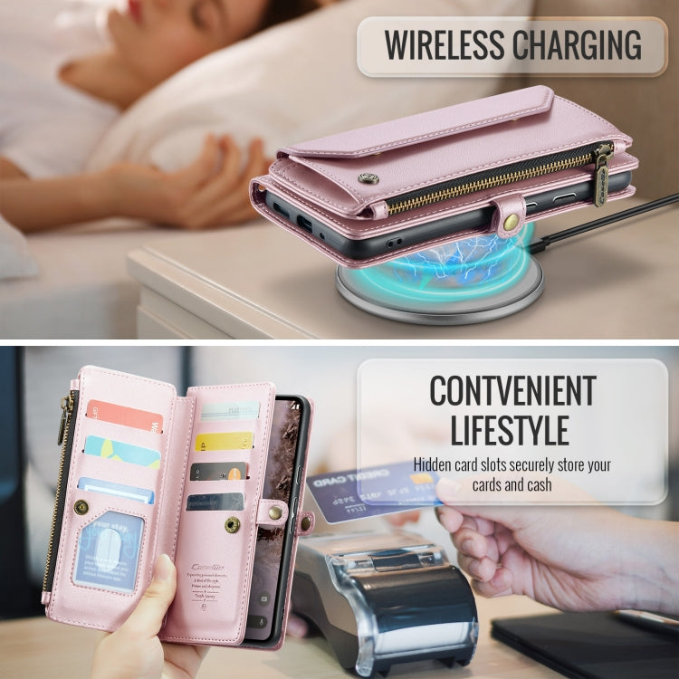 For Google Pixel 9 Pro XL / 10 Pro XL CaseMe C36 Card Slots Zipper Wallet RFID Anti-theft Leather Phone Case