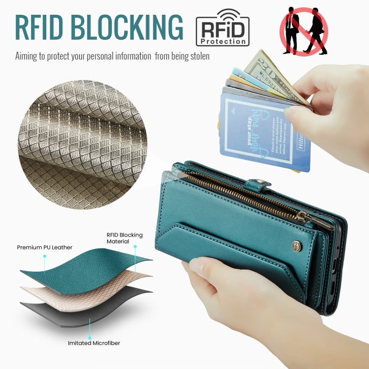 For Google Pixel 9 Pro XL / 10 Pro XL CaseMe C36 Card Slots Zipper Wallet RFID Anti-theft Leather Phone Case