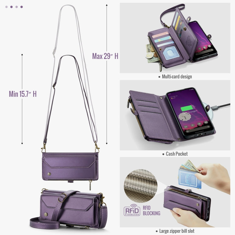 For Google Pixel 9 Pro XL / 10 Pro XL CaseMe C36 Card Slots Zipper Wallet RFID Anti-theft Leather Phone Case