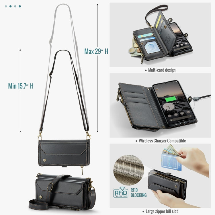For Google  Pixel 10 / 10 Pro / 9 CaseMe C36 Card Slots Zipper Wallet RFID Anti-theft Leather Phone Case