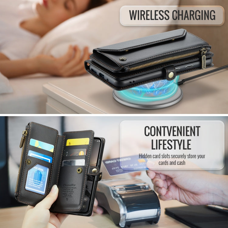 For Google  Pixel 10 / 10 Pro / 9 CaseMe C36 Card Slots Zipper Wallet RFID Anti-theft Leather Phone Case