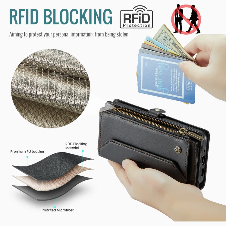 For Google  Pixel 10 / 10 Pro / 9 CaseMe C36 Card Slots Zipper Wallet RFID Anti-theft Leather Phone Case