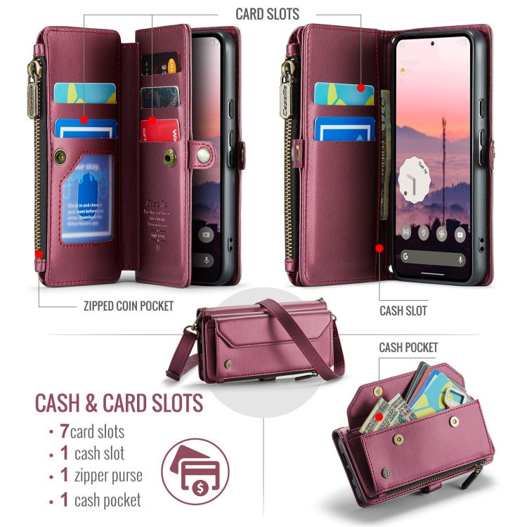 For Google  Pixel 10 / 10 Pro / 9 CaseMe C36 Card Slots Zipper Wallet RFID Anti-theft Leather Phone Case