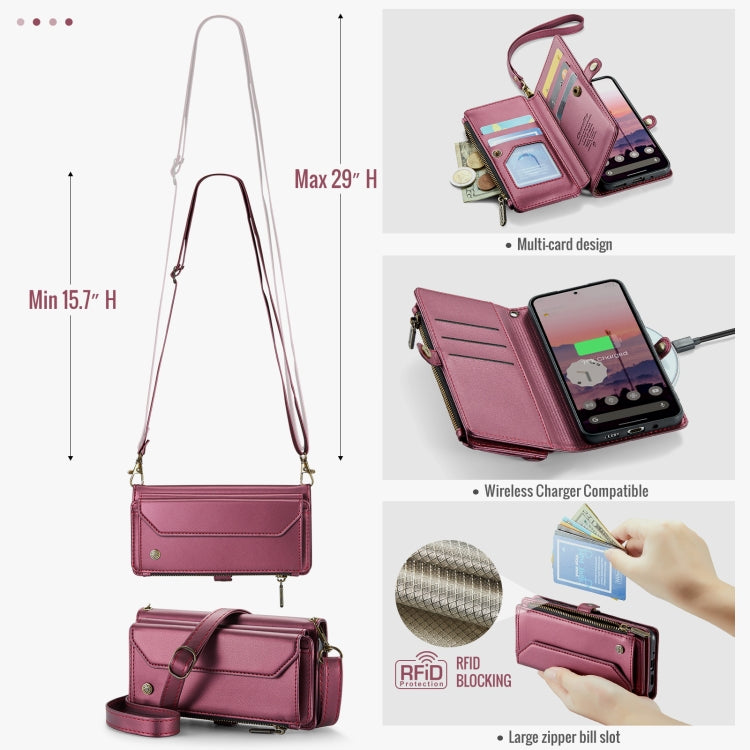 For Google  Pixel 10 / 10 Pro / 9 CaseMe C36 Card Slots Zipper Wallet RFID Anti-theft Leather Phone Case
