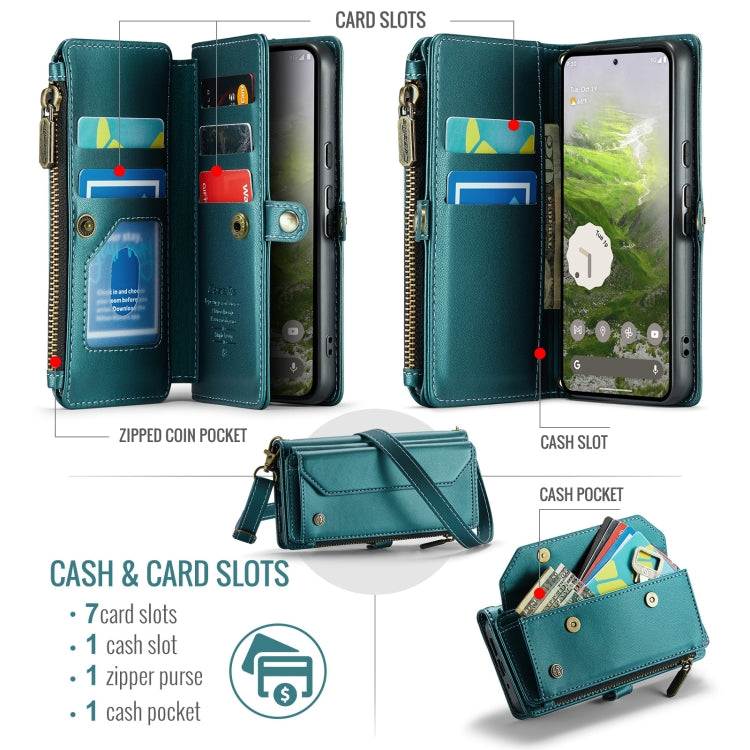 For Google  Pixel 10 / 10 Pro / 9 CaseMe C36 Card Slots Zipper Wallet RFID Anti-theft Leather Phone Case