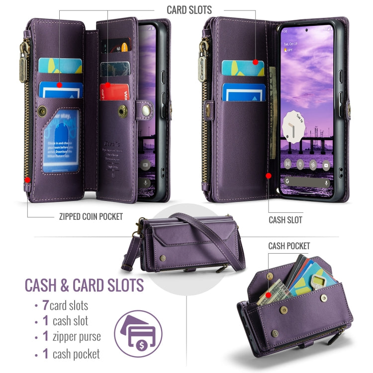 For Google  Pixel 10 / 10 Pro / 9 CaseMe C36 Card Slots Zipper Wallet RFID Anti-theft Leather Phone Case
