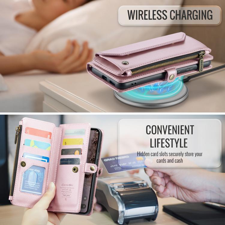 For Google Pixel 9a CaseMe C36 Card Slots Zipper Wallet RFID Anti-theft Leather Phone Case