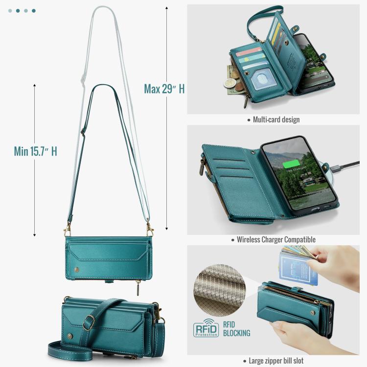 For Google Pixel 9a CaseMe C36 Card Slots Zipper Wallet RFID Anti-theft Leather Phone Case