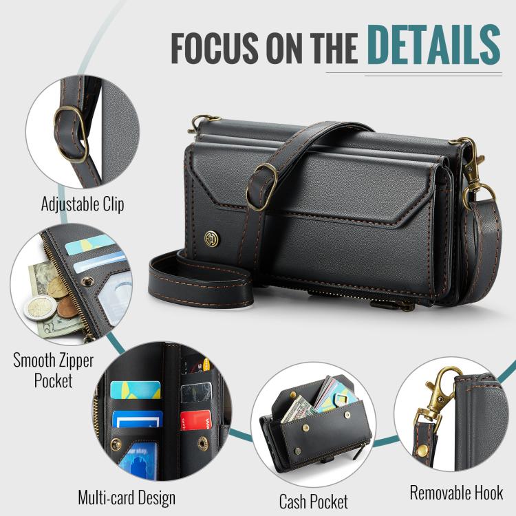 For Google Pixel  10a CaseMe C36 Card Slots Zipper Wallet RFID Anti-theft Leather Phone Case