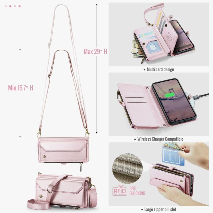 For Google Pixel  10a CaseMe C36 Card Slots Zipper Wallet RFID Anti-theft Leather Phone Case