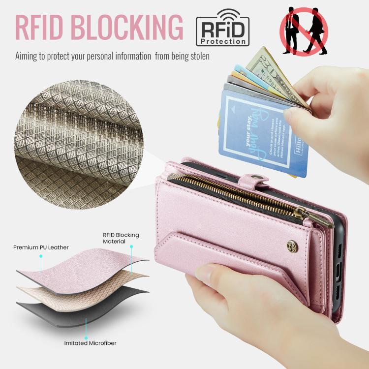 For Google Pixel  10a CaseMe C36 Card Slots Zipper Wallet RFID Anti-theft Leather Phone Case