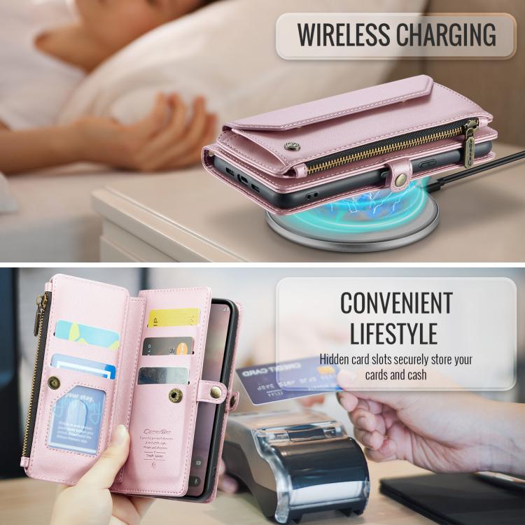 For Google Pixel  10a CaseMe C36 Card Slots Zipper Wallet RFID Anti-theft Leather Phone Case