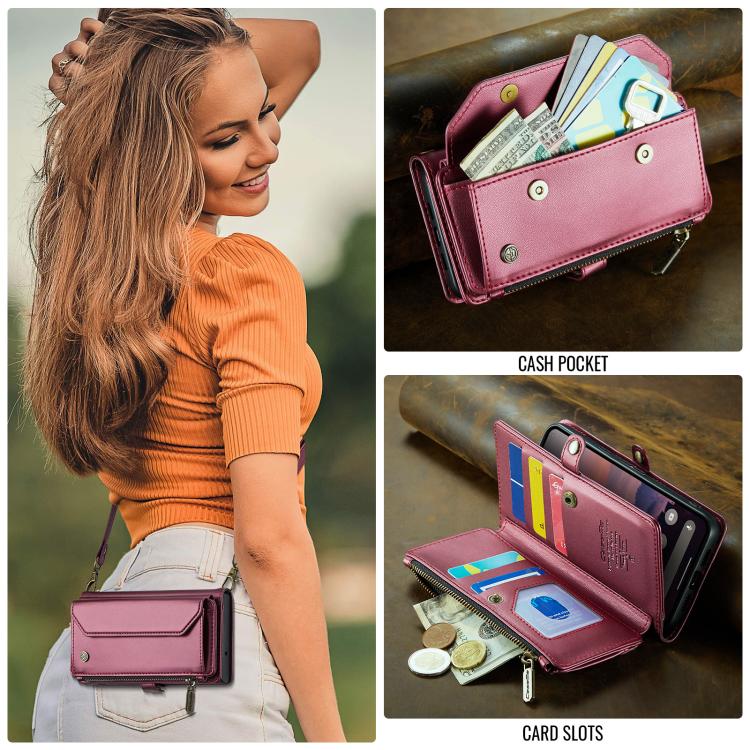 For Google Pixel  10a CaseMe C36 Card Slots Zipper Wallet RFID Anti-theft Leather Phone Case