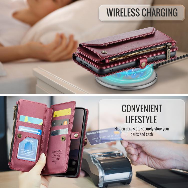 For Google Pixel  10a CaseMe C36 Card Slots Zipper Wallet RFID Anti-theft Leather Phone Case