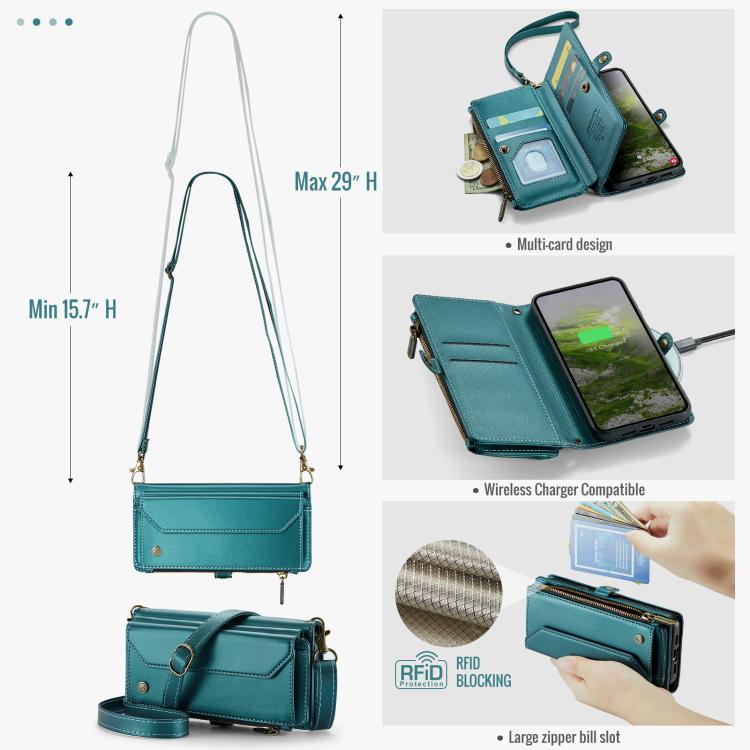 For Google Pixel  10a CaseMe C36 Card Slots Zipper Wallet RFID Anti-theft Leather Phone Case