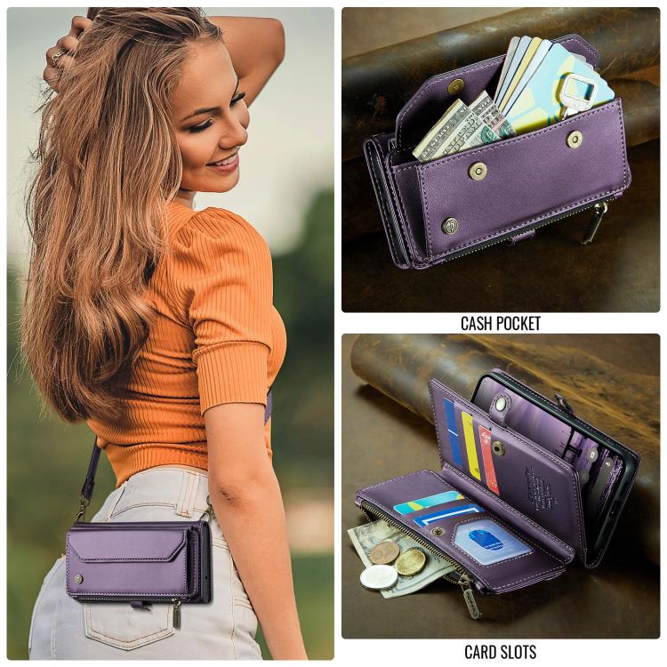 For Google Pixel  10a CaseMe C36 Card Slots Zipper Wallet RFID Anti-theft Leather Phone Case