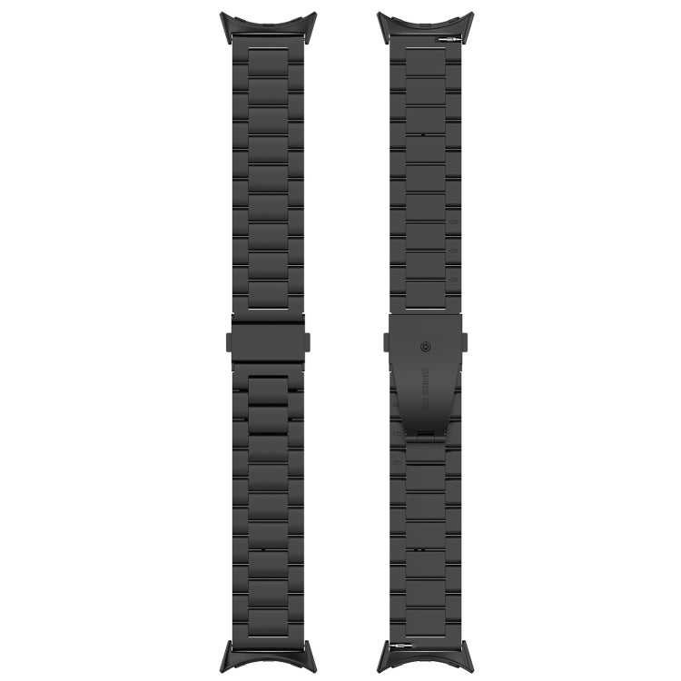 For Google Pixel Watch 4 / 3 / 2 / 1 41mm Three Beads Stainless Steel Metal Watch Band