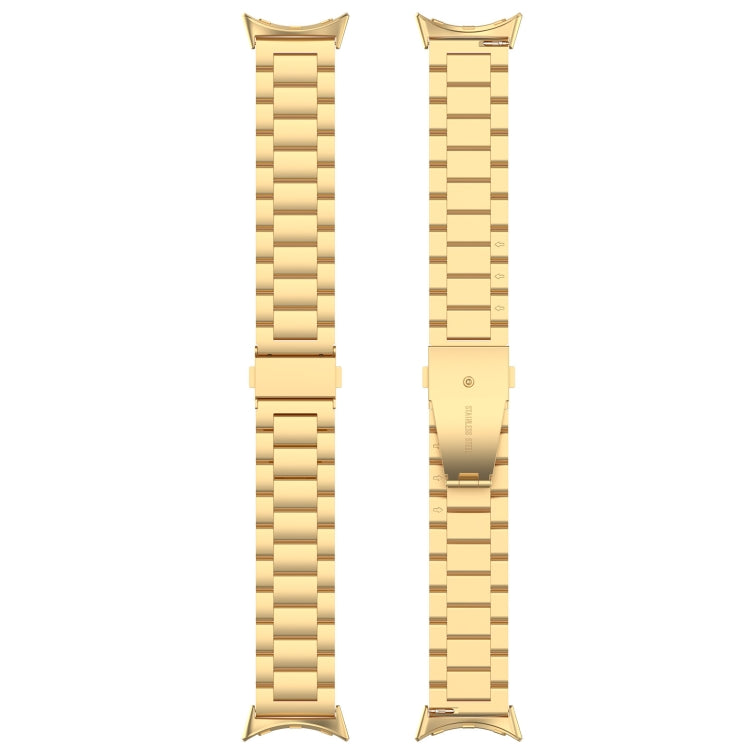 For Google Pixel Watch 4 / 3 / 2 / 1 41mm Three Beads Stainless Steel Metal Watch Band