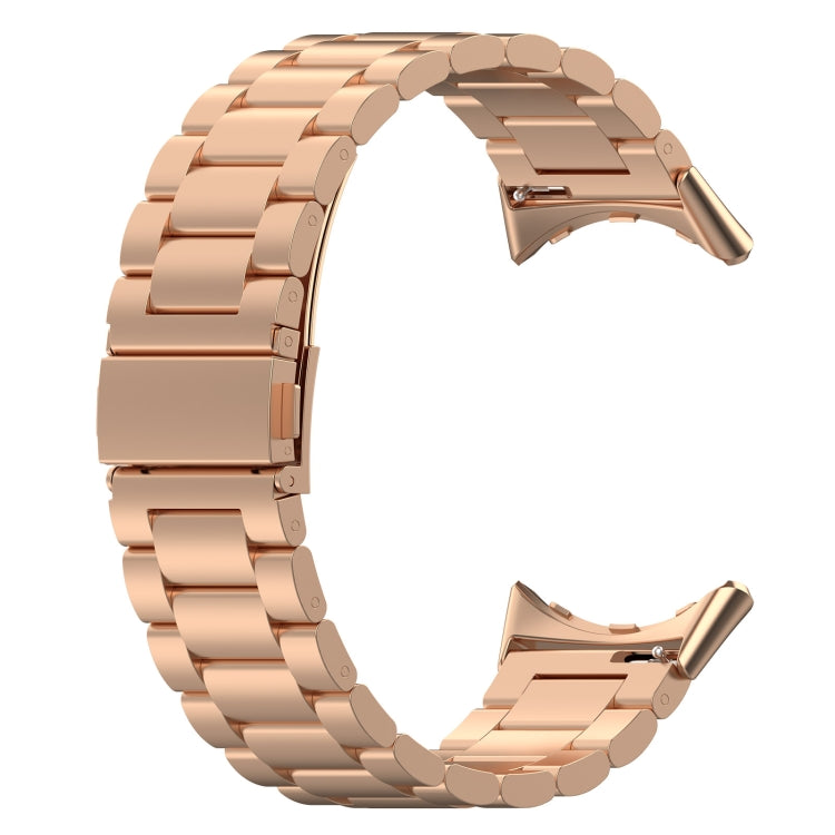 For Google Pixel Watch 4 / 3 / 2 / 1 41mm Three Beads Stainless Steel Metal Watch Band