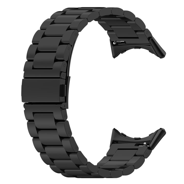 For Google Pixel Watch 4 / Watch 3 45mm Three Beads Stainless Steel Metal Watch Band