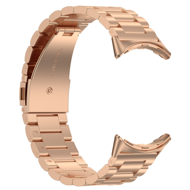 For Google Pixel Watch 4 / Watch 3 45mm Three Beads Stainless Steel Metal Watch Band