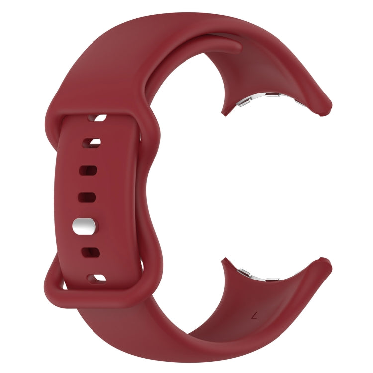 For Google Pixel Watch 4 / Watch 3 45mm Solid Color Butterfly Buckle Silicone Watch Band, Size:L