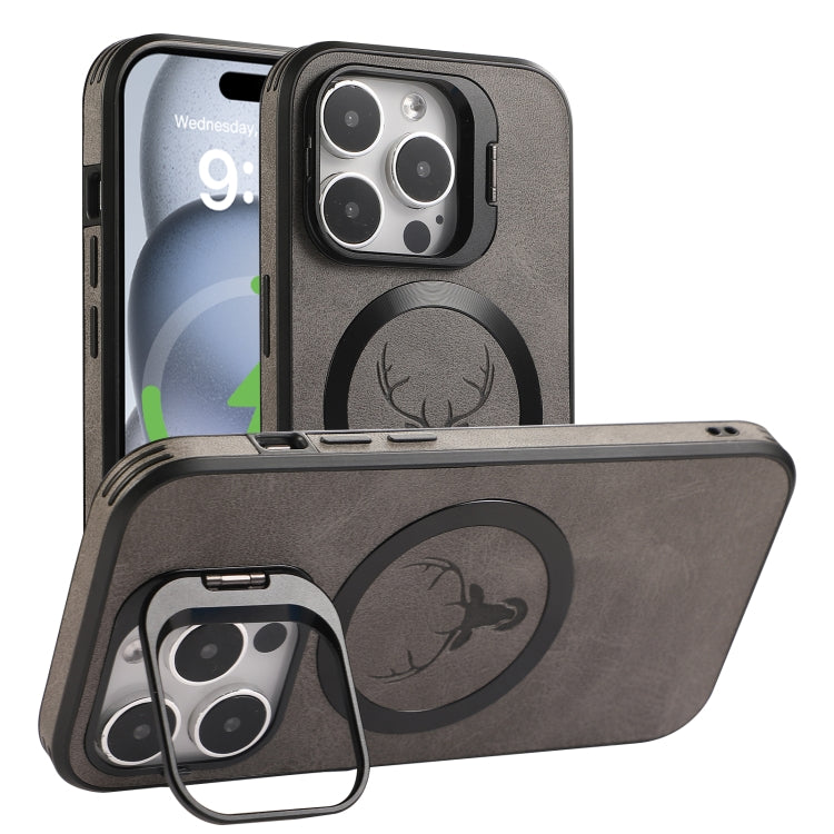 For iPhone 15 Plus Elk Lens Holder Magsafe Shockproof Phone Case