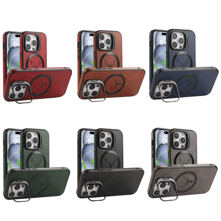 For iPhone 14 Pro Max Elk Lens Holder Magsafe Shockproof Phone Case