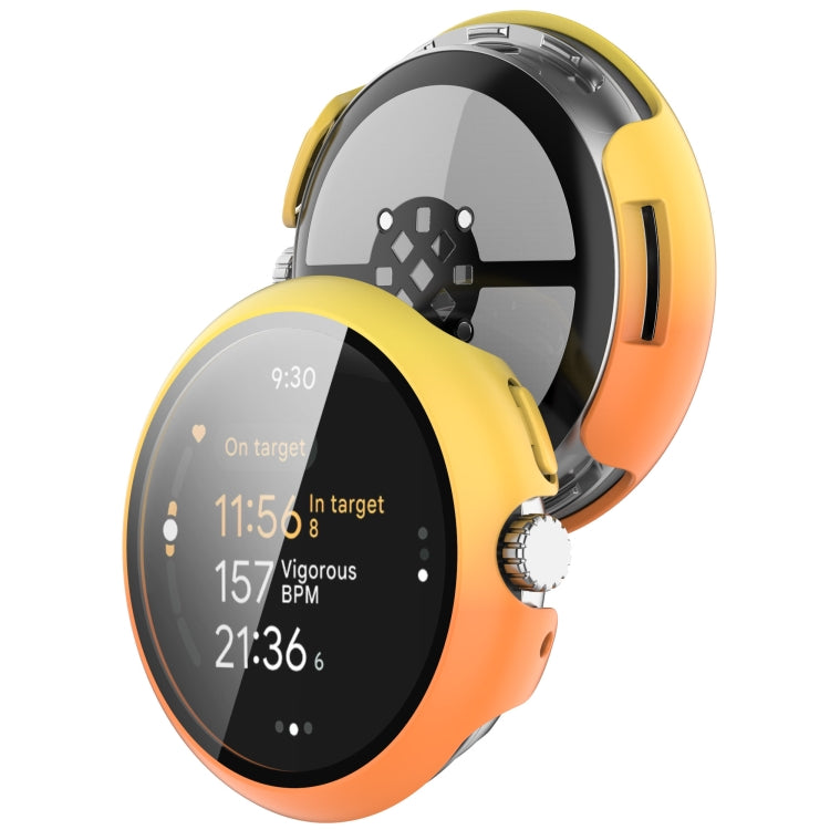 For Google Pixel Watch 3 45mm PC + Tempered Film Integrated Watch Protective Case