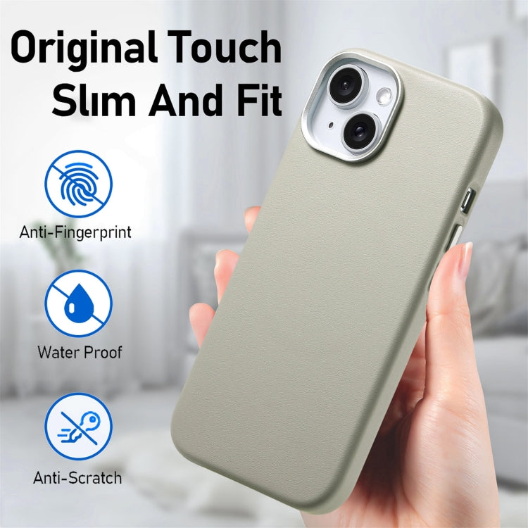 For iPhone 15 Electroplated Metal Button MagSafe Phone Case