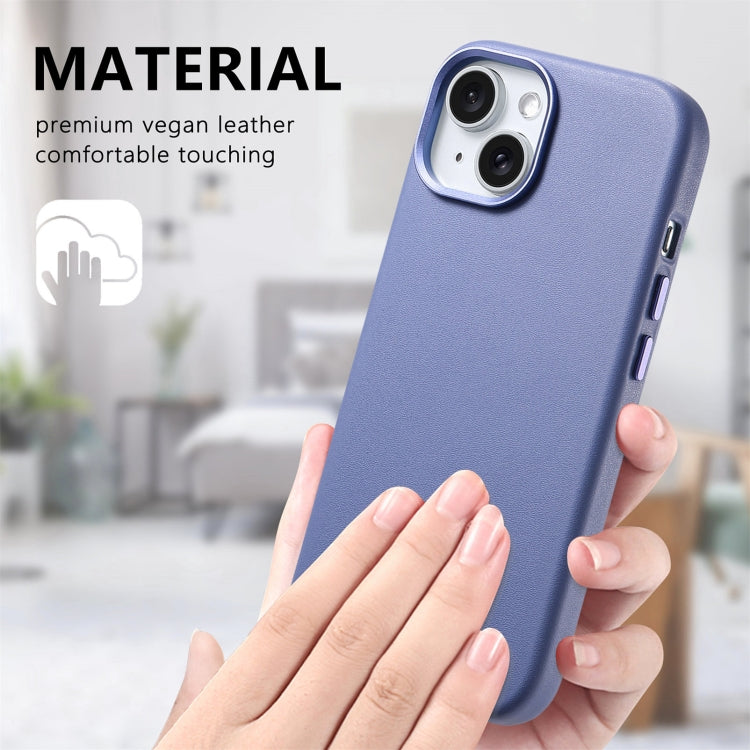 For iPhone 15 Electroplated Metal Button MagSafe Phone Case
