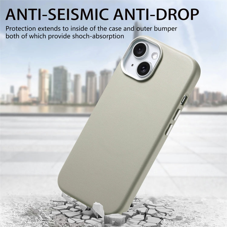 For iPhone 15 Plus Electroplated Metal Button MagSafe Phone Case