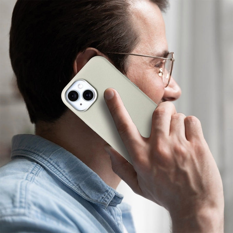 For iPhone 15 Plus Electroplated Metal Button MagSafe Phone Case