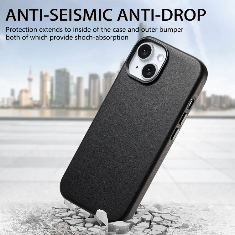For iPhone 14 Electroplated Metal Button MagSafe Phone Case