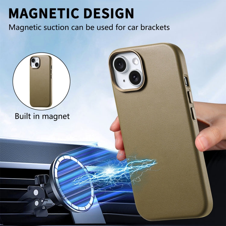 For iPhone 14 Plus Electroplated Metal Button MagSafe Phone Case